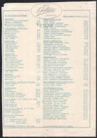 1967-1968 Hotel Gellért étlapja, 3 db