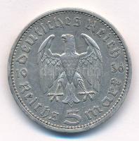 Német Harmadik Birodalom 1936A 5M Ag "Hindenburg" T:2 German Third Empire 1936A 5 Reichsma...