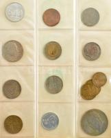 144db-os vegyes magyar és külföldi érmetétel használt de jó állapotú berakóba rendezve, összesen 7db...