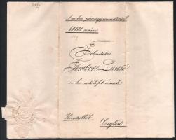 1899 Lukács László (1850-1932) pénzügyminiszter autográf aláírása egy áthelyezési papíron, Jámbor Lá...