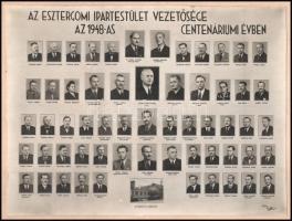 1948 Az Esztergomi Ipartestület vezetősége az 1948-as centenáriumi évben, tablókép az épülő új székh...