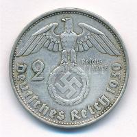 Német Harmadik Birodalom 1939B 2M Ag "Hindenburg" T:2- patina German Third Reich 1939B 2 M...