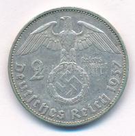 Német Harmadik Birodalom 1937G 2M Ag "Hindenburg" T:2 German Third Reich 1937G 2 Mark Ag &...