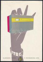 cca 1968 Tranzistor zsebrádió plakátszerű termékismertető dekoratív grafikával, hátoldalon műszaki adatokkal, szép állapotban, 21,5×15 cm