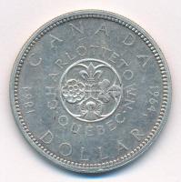 Kanada 1964. 1$ Ag Charlottetown T:2,2- Canada 1964. 1 Dollar Ag Québec - Charlottetown C:XF,VF Krause KM#58