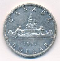 Kanada 1957. 1$ Ag Indián kenu T:2 Canada 1957. 1 Dollar Ag Canoe C:XF Krause KM# 54