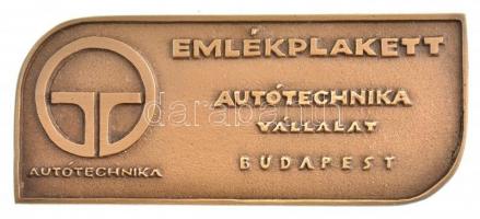 DN Autótechnika Vállalat Emlékplakett Budapest / A színvonalas együttműködésért Br plakett eredeti tokban (~45x110mm) T:1