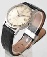 Omega seamaster 610 (1962), mechanikus, férfi karóra, 17 köves, fekete bőrszíjjal, működik, d:33mm (...