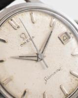 Omega seamaster 610 (1962), mechanikus, férfi karóra, 17 köves, fekete bőrszíjjal, működik, d:33mm (...