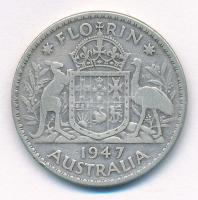 Ausztrália 1947. 1Fl Ag "VI. György" T:3 Australia 1947. 1 Florin Ag "George VI"...