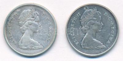 Kanada 1967. 25c Ag "Hiúz" (2x) T:1-,2 Canada 1967. 25 Cents Ag "Lynx" (2x) C:AU...