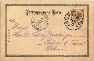 1898 (Vorläufer) Wien, Vienna, Bécs I. Aug. Sirk zum Touristen. Gruss aus der Jubiläums-Ausstellung!...