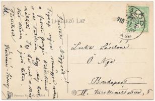 1910 Maglód, Koczán kastély. Feit Ferenc kiadása - Hátoldalon Kóczánné-Szilassy Etelka levele