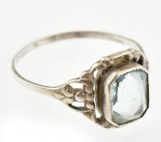 Ezüst (Ag) antik női gyűrű üveggel ékítve, jelzett, m:58, bruttó:1,4g