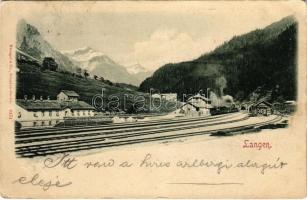 1901 Langen am Arlberg, Bahnhof / railway station, train, locomotive (EK)