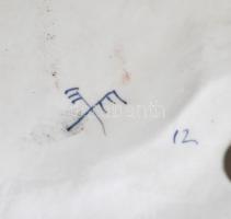 Német jelzett lovashintó, porcelán, kopott, 24x11x19cm