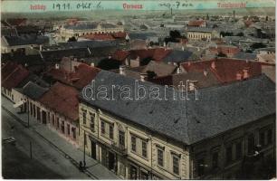 1911 Versec, Vrsac; látkép, J. Lederer, Weisz üzlete / general view, shops (EK)