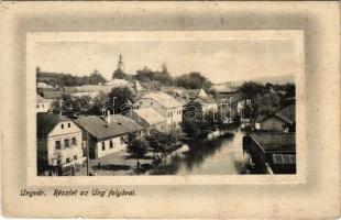 1916 Ungvár, Uzshorod, Uzhhorod, Uzhorod; részlet az Ung folyóval. Gellis Miksa kiadása / Uzh riverside (kis szakadás / small tear)