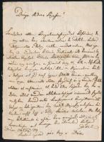 1779 Bethlen .. autográf levele, benne említések bátyáról Bethlen Gergelyről. Egy beírt oldallal