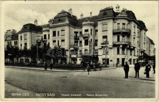 1932 Újvidék, Novi Sad; Adamovic palota, üzletek / palace, shops