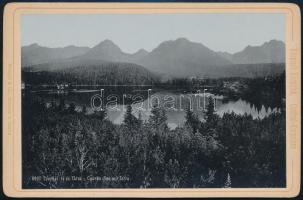 cca 1910 Csorba-tó (Felvidék) a Tátrában, keményhátú fotó, Stengel & Co., 10,5×16,5 cm / Štrbské pleso, Tatry