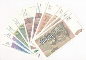 Jugoszlávia 1993. 5000D (2x) + 1993. 10.000D (2x) + 1993. 50.000D (2x) + 1993. 500.000D (2x) + 1993....