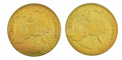 Olaszország DN 2xklf fém emlékérem "Velence, San Marco" (34mm) T:1,1-
Italy ND 2xdiff met...