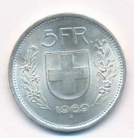 Svájc 1969B 5Fr Ag T:1-  Switzerland 1969B 5 Francs Ag C:AU  Krause KM#40