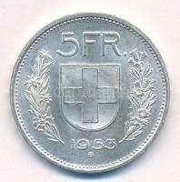 Svájc 1953B 5Fr Ag T:1-,2 Switzerland 1953B 5 Francs Ag C:AU,XF Krause KM#40