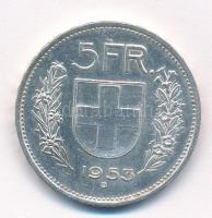 Svájc 1953B 5Fr Ag T:2 Switzerland 1953B 5 Francs Ag C:XF Krause KM#40