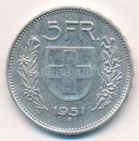 Svájc 1951B 5Fr Ag T:2,2- Switzerland 1951B 5 Francs Ag C:XF,VF Krause KM#402