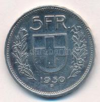 Svájc 1950B 5Fr Ag T:2,2- ph. Switzerland 1950B 5 Francs Ag C:XF,VF edge error Krause KM#402