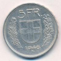 Svájc 1948B 5Fr Ag T:2 Switzerland 1948B 5 Francs Ag C:XF Krause KM#402