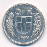 Svájc 1940B 5Fr Ag T:2,2- Switzerland 1940B 5 Francs Ag C:XF,VF Krause KM#402