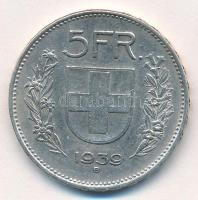 Svájc 1939B 5Fr Ag T:2,2- Switzerland 1939B 5 Francs Ag C:XF,VF Krause KM#402
