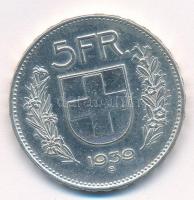 Svájc 1939B 5Fr Ag T:2 Switzerland 1939B 5 Francs Ag C:XF Krause KM#402