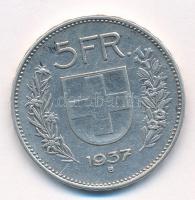 Svájc 1937B 5Fr Ag T:2,2- Switzerland 1937B 5 Francs Ag C:XF,VF Krause KM#402