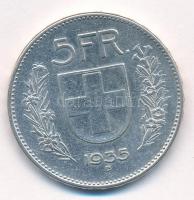 Svájc 1935B 5Fr Ag T:2- Switzerland 1935B 5 Francs Ag C:VF Krause KM#402