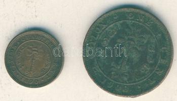 Srí Lanka 1890. 1/4c T:3 + 1908. 1c T:3