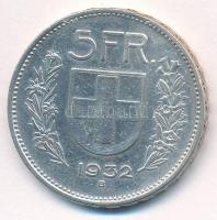 Svájc 1932B 5Fr Ag T:2,2- Switzerland 1932B 5 Francs Ag C:XF,VF Krause KM#402