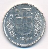 Svájc 1932B 5Fr Ag T:2 Switzerland 1932B 5 Francs Ag C:XF Krause KM#402