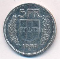 Svájc 1932B 5Fr Ag T:2- patina Switzerland 1932B 5 Francs Ag C:VF patina Krause KM#402