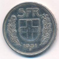 Svájc 1931B 5Fr Ag T:2- patina Switzerland 1931B 5 Francs Ag C:VF patina Krause KM#402