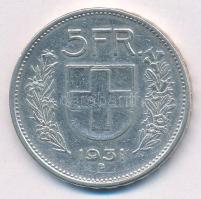 Svájc 1931B 5Fr Ag T:2- Switzerland 1931B 5 Francs Ag C:VF Krause KM#402