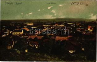 1909 Léva, Levice; látkép. Schulcz Ignác kiadása / general view