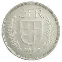 Svájc 1952B 5Fr Ag (14,97g) (A legritkább évszám!) T:1- /  Switzerland 1952B 5 Francs Ag (14,97g) (Rarest year!) C:AU Krause KM#40