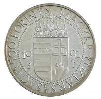 1991. 500Ft Ag "II. János Pál pápa látogatása" dísztokban T:1- (PP) patina, ujjlenyomat
A...