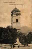 1906 Rozsnyó, Roznava; Franciska szobor az őrtoronnyal. Sajó-Vidék kiadása / monument, watchtower (EK)