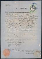 1871 Pesti váltó óvás 1Ft okmánybélyeggel