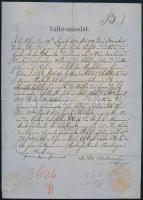 1871 Pesti váltó óvás 1Ft okmánybélyeggel